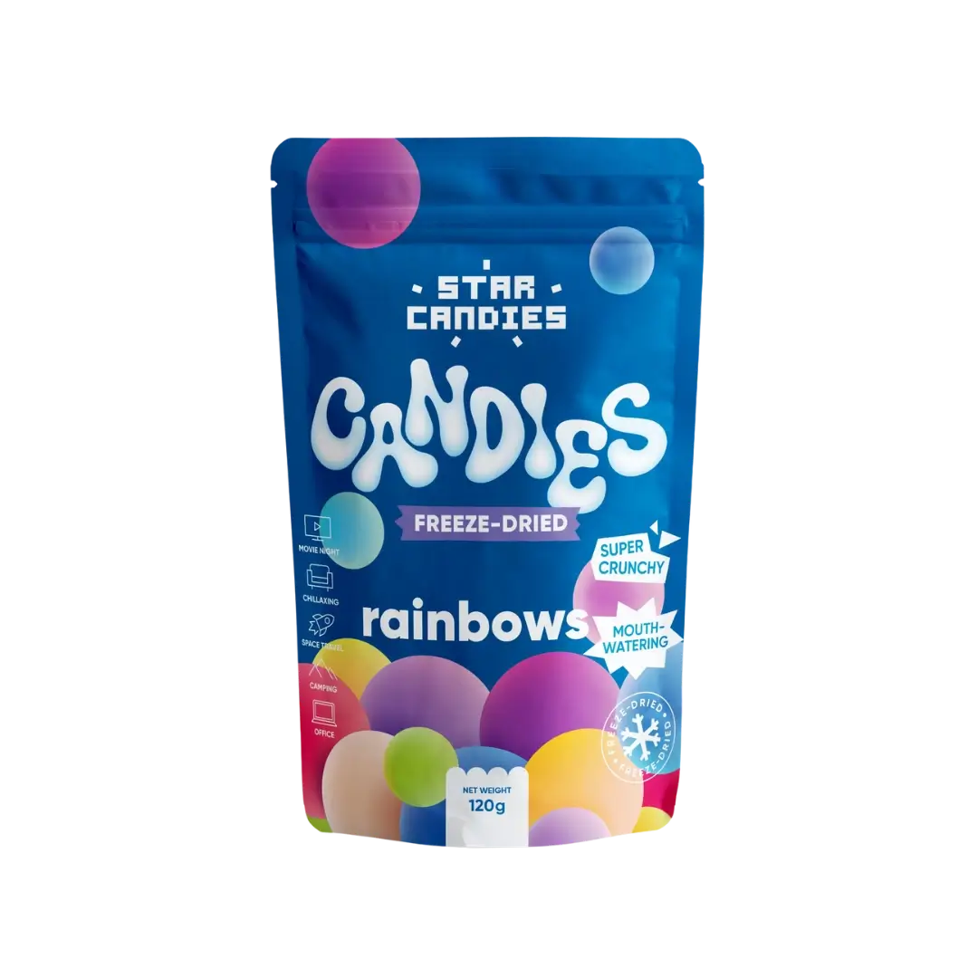 Šaltyje džiovinti saldainiai Rainbows STAR CANDIES