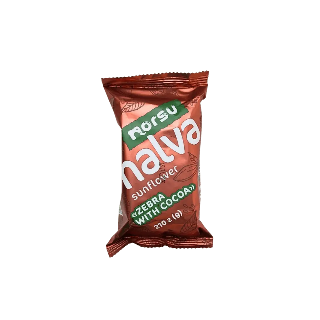 „Norsu“ saulėgrąžų halva Zebra su kakava, 210 g.