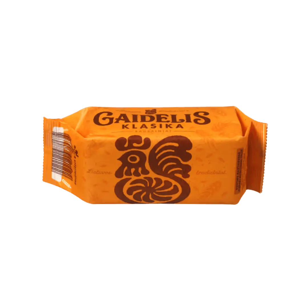 „Gaidelis Klasika“ – tradiciniai lietuviški sausainiai, 160 g pakuotė, Pergalė.