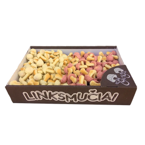 Sausainiai grybukai LINKSMUČIAI, 1 kg, balti ir ružavi grybukai