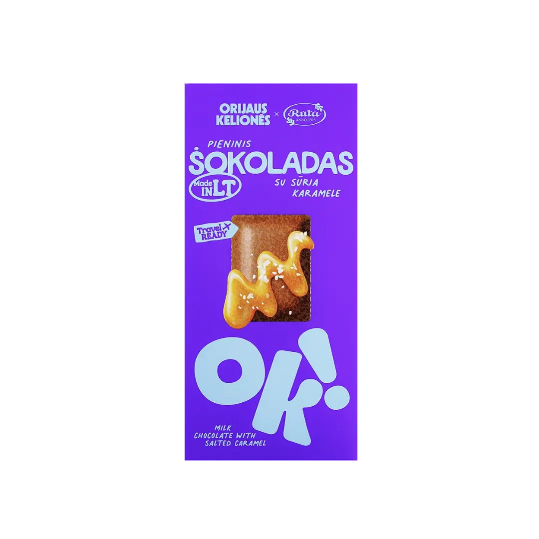 Pieninis šokoladas su sūria karamele ORIJAUS KELIONĖS, RŪTA, 70 g