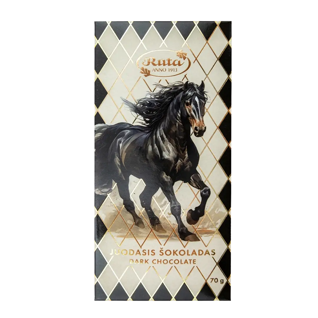Juodasis šokoladas ENERGIJOS, RŪTA, 70 g