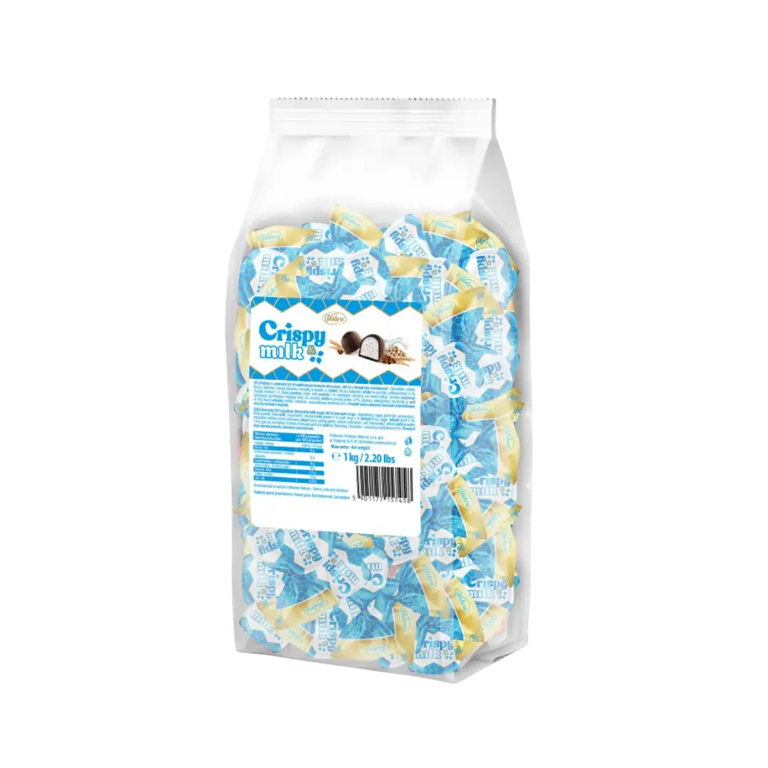 Šokoladiniai saldainiai Crispy Milk, VOBRO,  1kg pakuotė