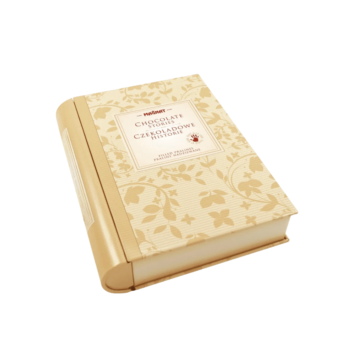 Šokoladiniai saldainiai „Knyga“ su vanilės ir triufelių skoniais, 215 g