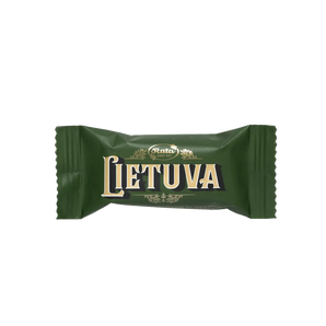 Juodojo šokolado saldainiai „Lietuva“ su smulkintais migdolais ir karameliniais dribsniais