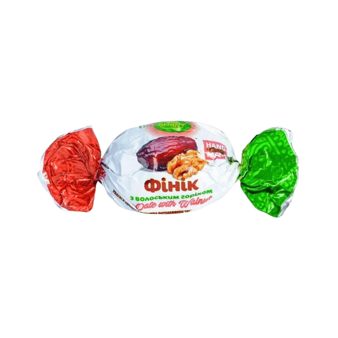 Šokoladiniai saldainiai su datulėmis ir graikiniu riešutu AMANTI