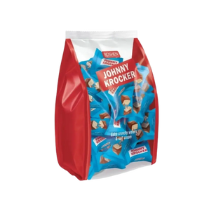 Šokoladiniai sveriami saldainiai vafliukai Johnny Krocker, Roshen, mėlynas saldainio įpakavimas, 1kg maišas, bonboni