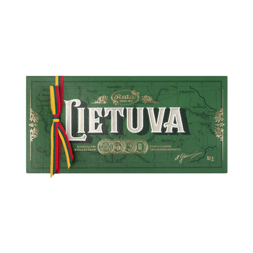 Šokoladinių saldainių kolekcija LIETUVA, RŪTA, 82 g