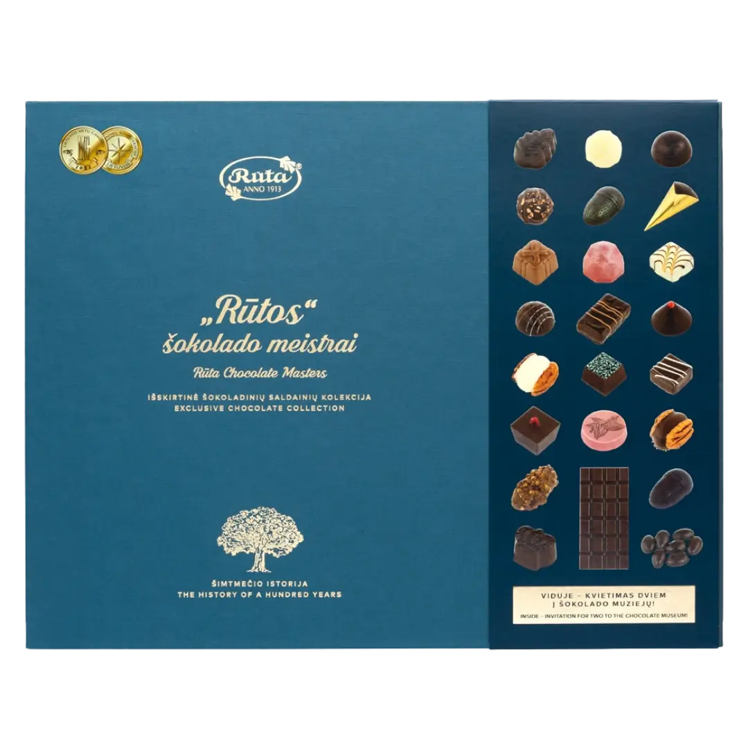 Saldainių dėžutė Rūtos šokolado meistrai, šimtmečių istorijos, 550g