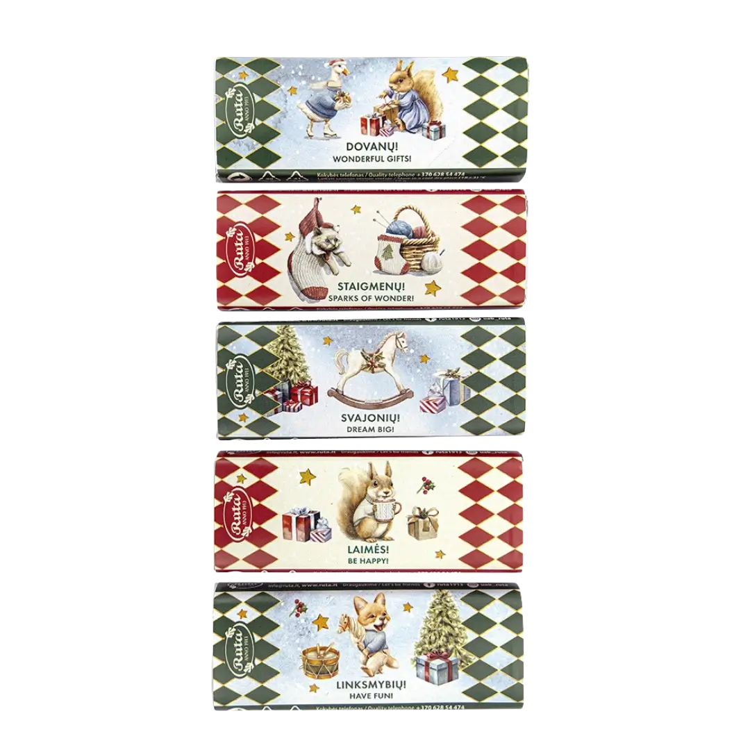 Maži šokoladukai skirtingais dizainais Mažų stebuklų, Rūta 18 g