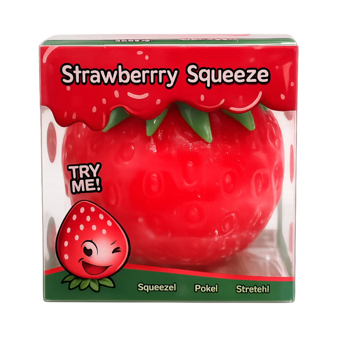 Antistresinis žaislas braškė SQUISHY STRAWBERRY