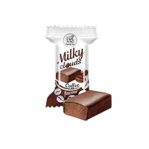 Sveriami bonboni saldainiai MILKY CLOUDS COFFEE, kavos skonio paukščių pienas