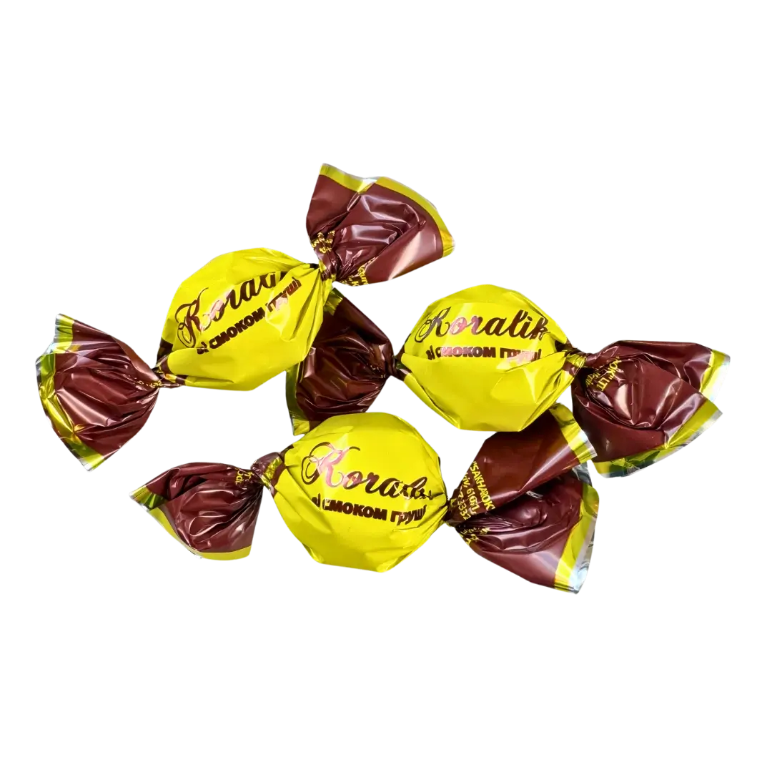 Saldainiai su kriaušių skonio įdaru, KORALIK, BALU