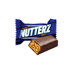 Sveriami bonboni saldainiai AIM NUTTERZ PEANUTS TOFFY, saldainiai su karamele ir riešutais