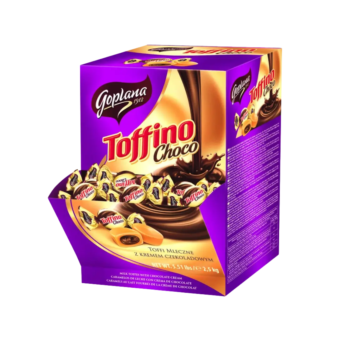 Karameliniai saldainiai Toffino Choco, GOPLANA saldainių dėžė 2,5 kg, bonboni sveriami saldainiai