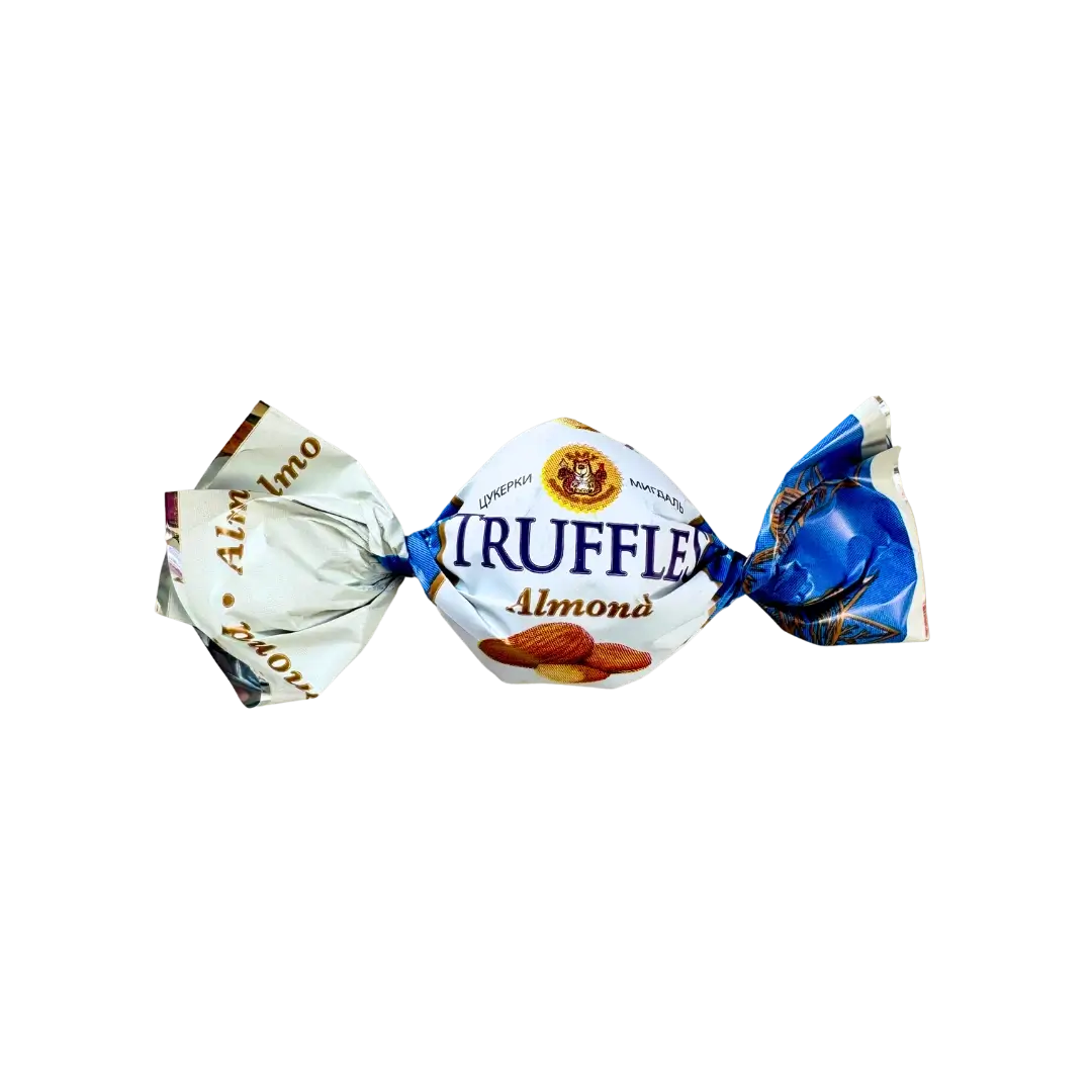 Pieniško įdaro triufeliai ir pilnu migdolo riešutu TRUFFLES