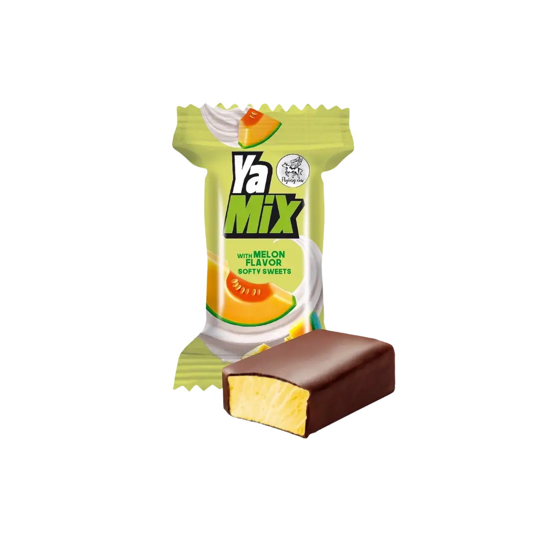 Sveriami bonboni saldainiai YA MIX AIM, melionių skonio želė saldainiai