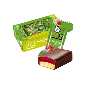 Sveriami bonboni saldainiai YA MIX AIM, arbūzų ir melionių skonio želė saldainiai, dėžė su saldainiai