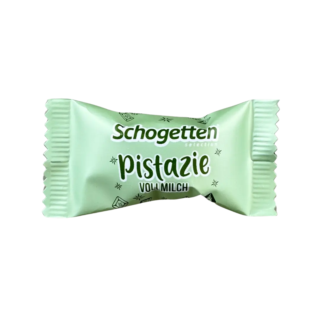 Pieninio šokolado saldainiai su pistacijų skonio įdaru SCHOGETTEN