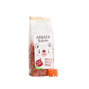 Tirpi meškiukų arbata veganiška, braškių ir aviečių skonio, bonboni