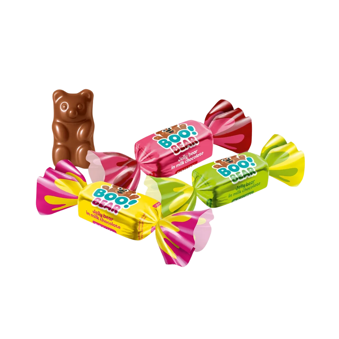 Saldainiai vaisinė želė šokolade BOO! BEAR, ROSHEN