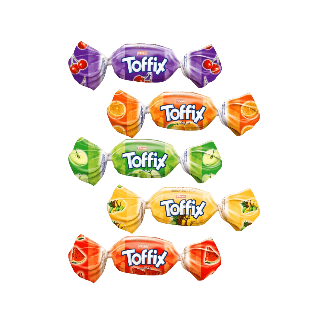 Vaisinių įdarų saldainiai „Toffix Mix“