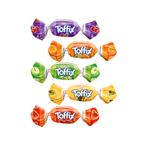 Vaisinių įdarų saldainiai „Toffix Mix“
