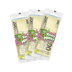 Yummy Money – valgomas popierius braškių ir vanilės skonio, 10 vnt. pakuotė.