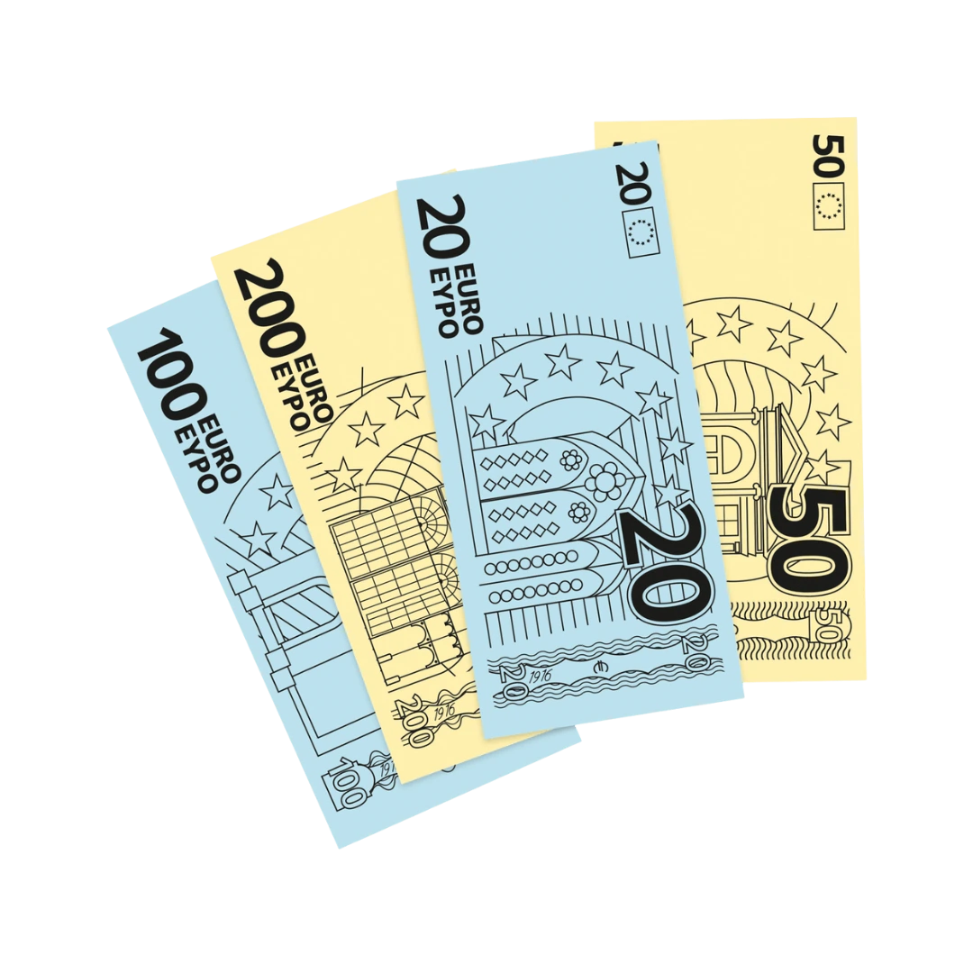 Yummy Money – valgomas popierius braškių ir vanilės skonio, 10 vnt. pakuotė.