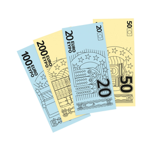 Yummy Money – valgomas popierius braškių ir vanilės skonio, 10 vnt. pakuotė.