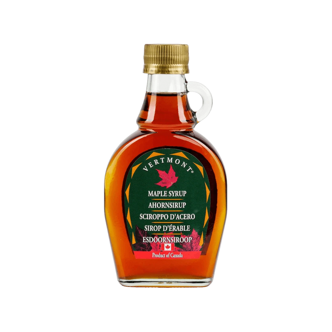„Vermont“ Kanados klevo sirupas, stiklinis butelis.