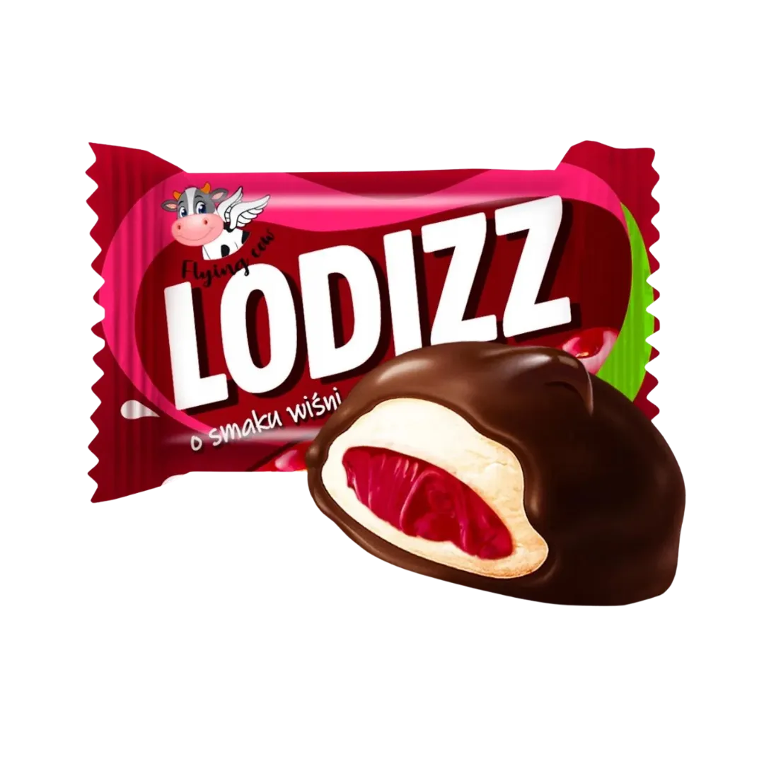 Zefyriniai saldainiai su vyšnių skonio įdaru LODIZZ